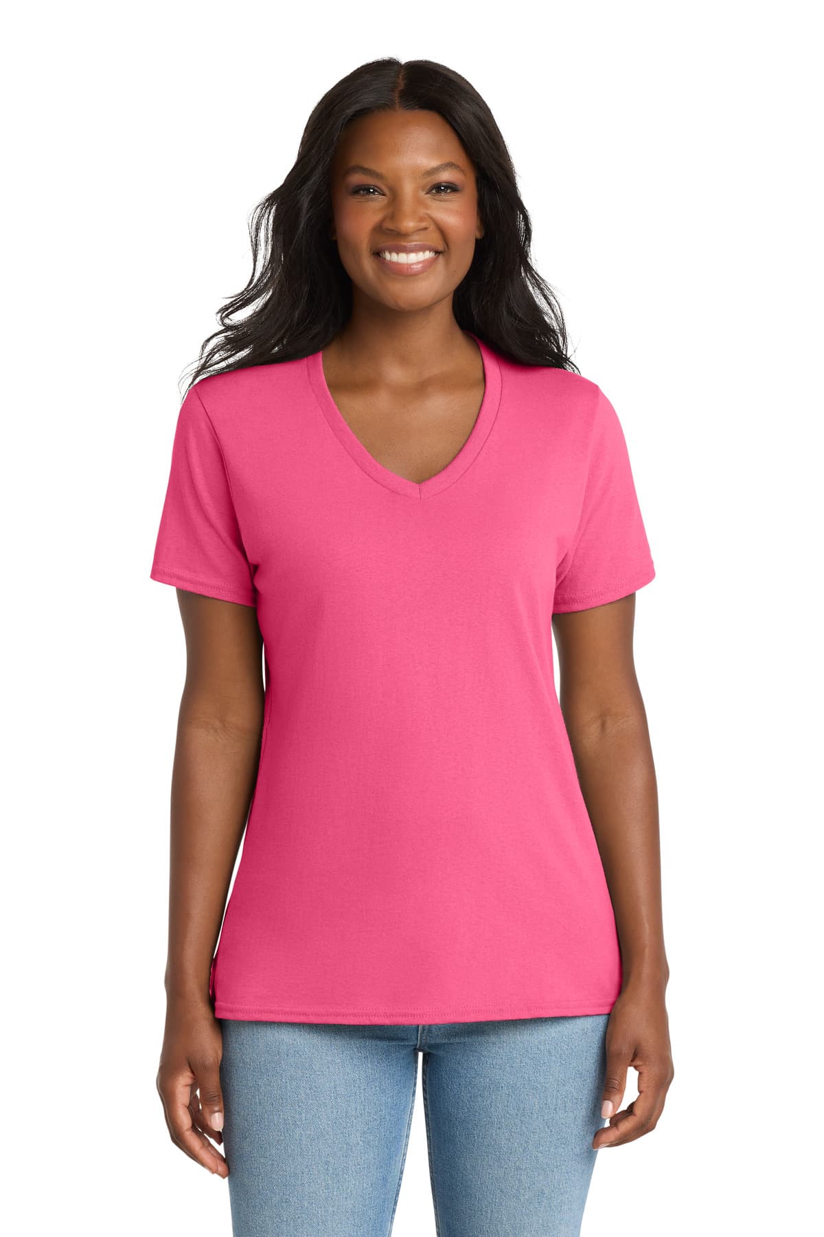 Port & Company Port & Co Women's Core Cotton V-Neck Tee. LPC54V