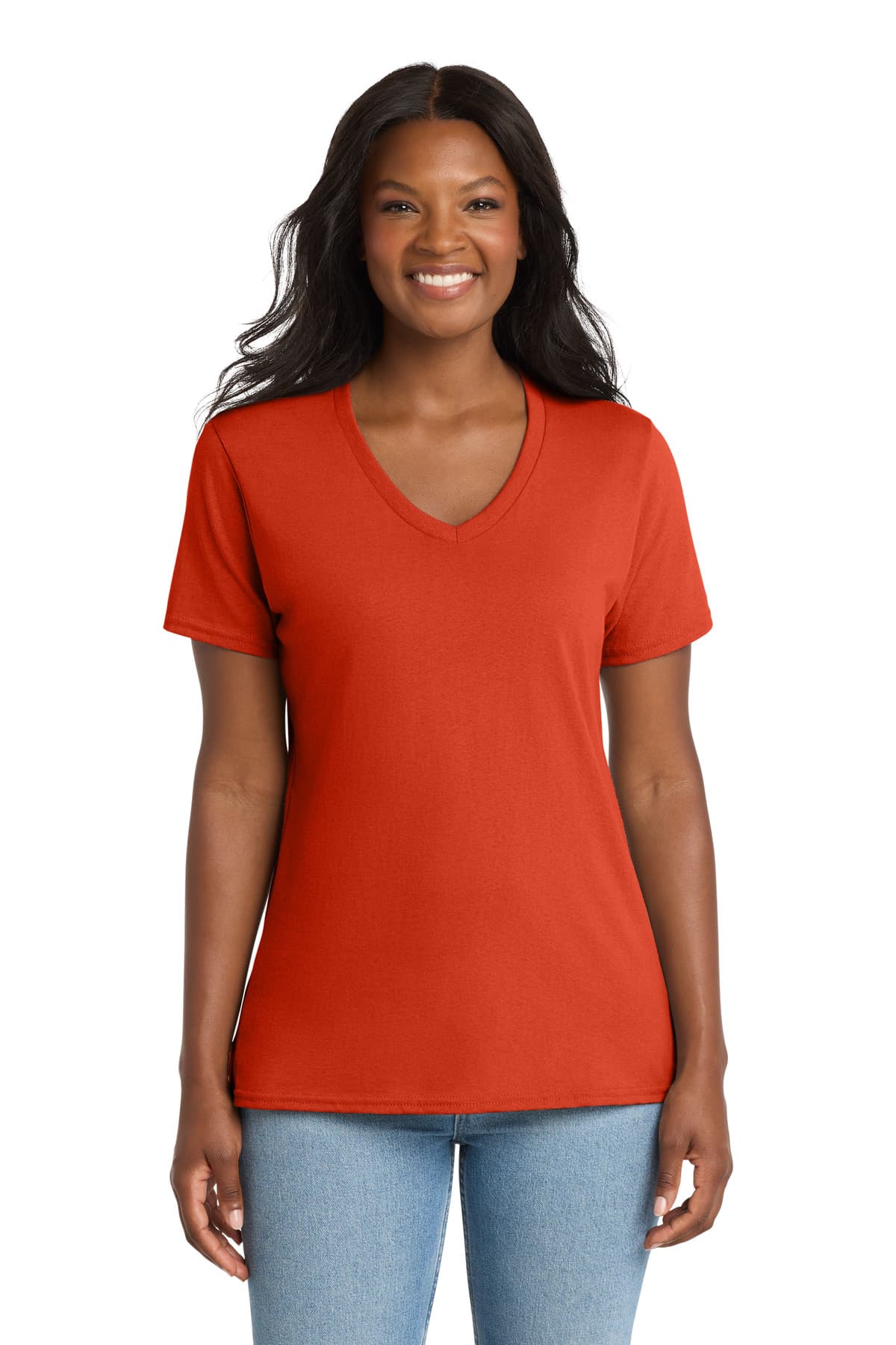 Port & Company Port & Co Women's Core Cotton V-Neck Tee. LPC54V