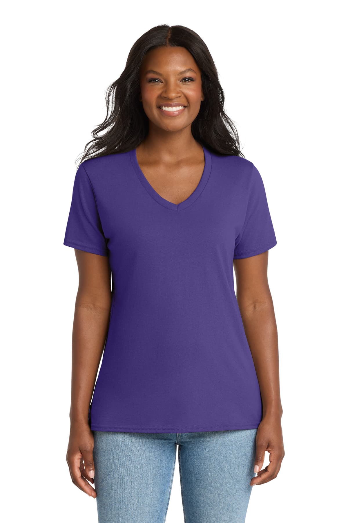 Port & Company Port & Co Women's Core Cotton V-Neck Tee. LPC54V