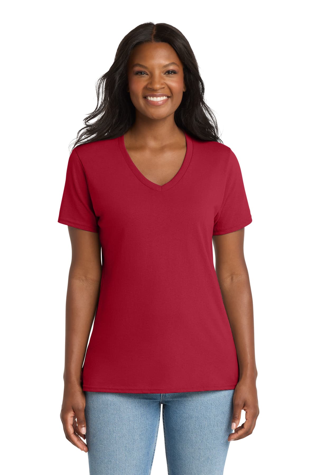 Port & Company Port & Co Women's Core Cotton V-Neck Tee. LPC54V