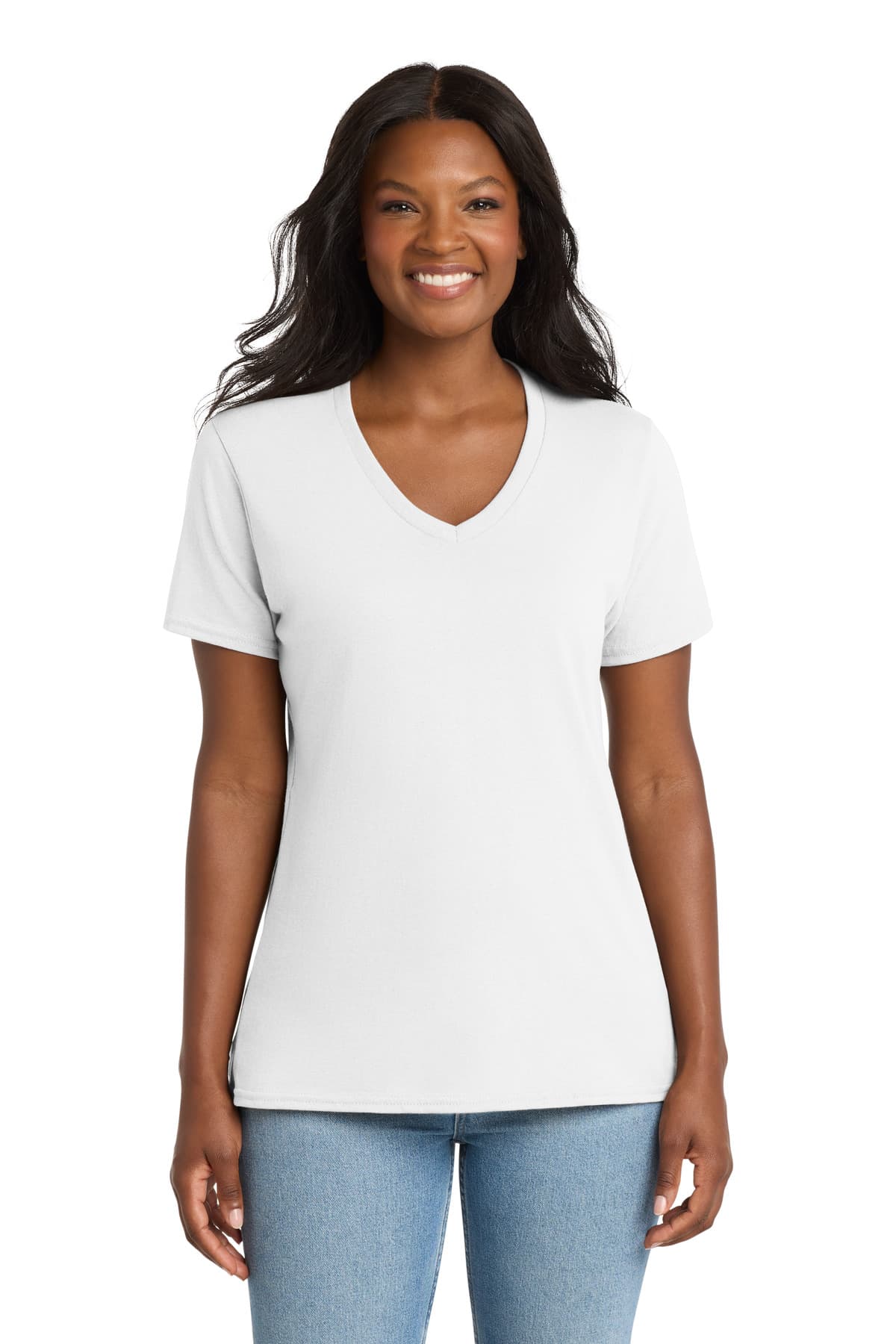 Port & Company Port & Co Women's Core Cotton V-Neck Tee. LPC54V