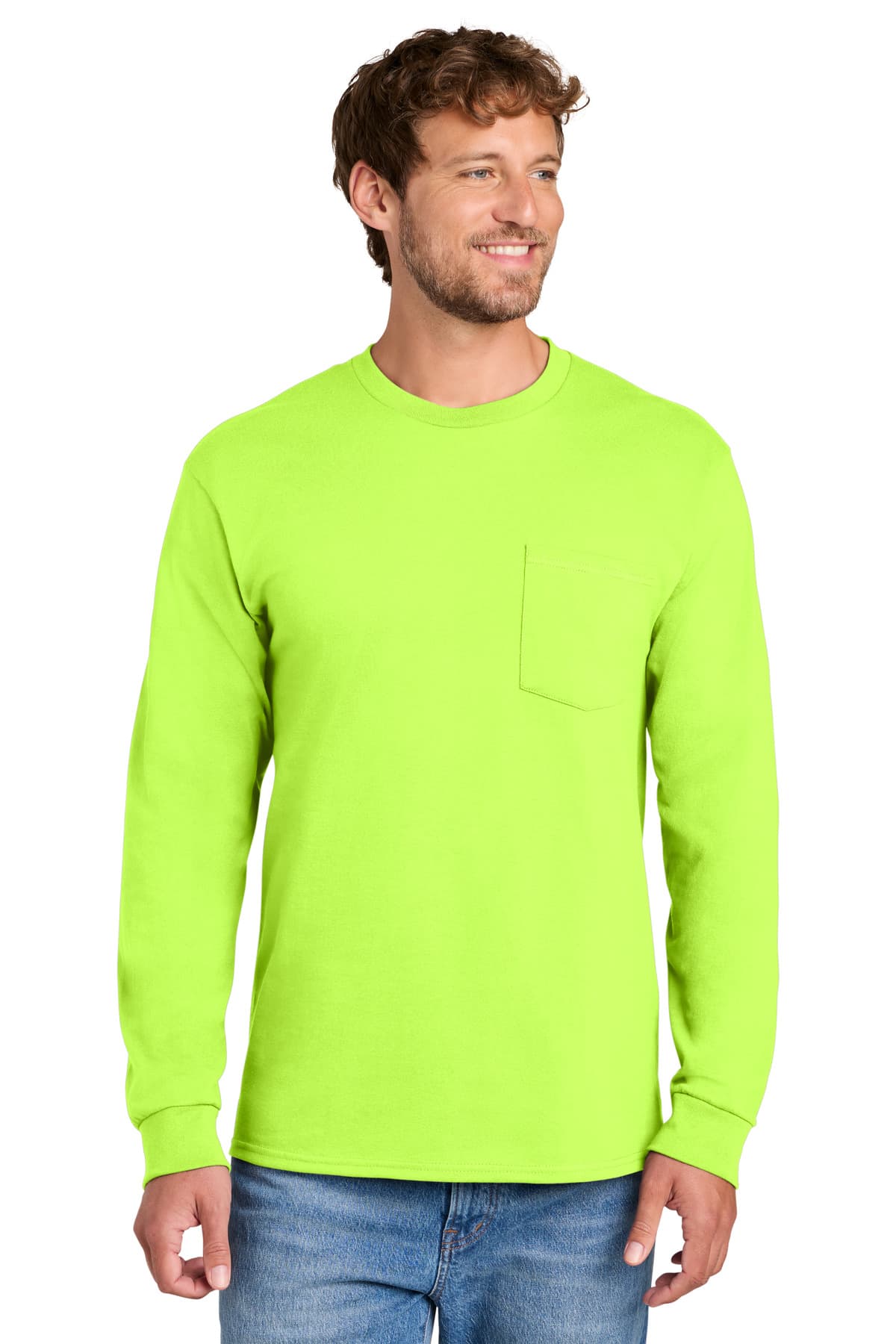 Port & Company Port & Co Long Sleeve Essential Pocket Tee.  PC61LSP