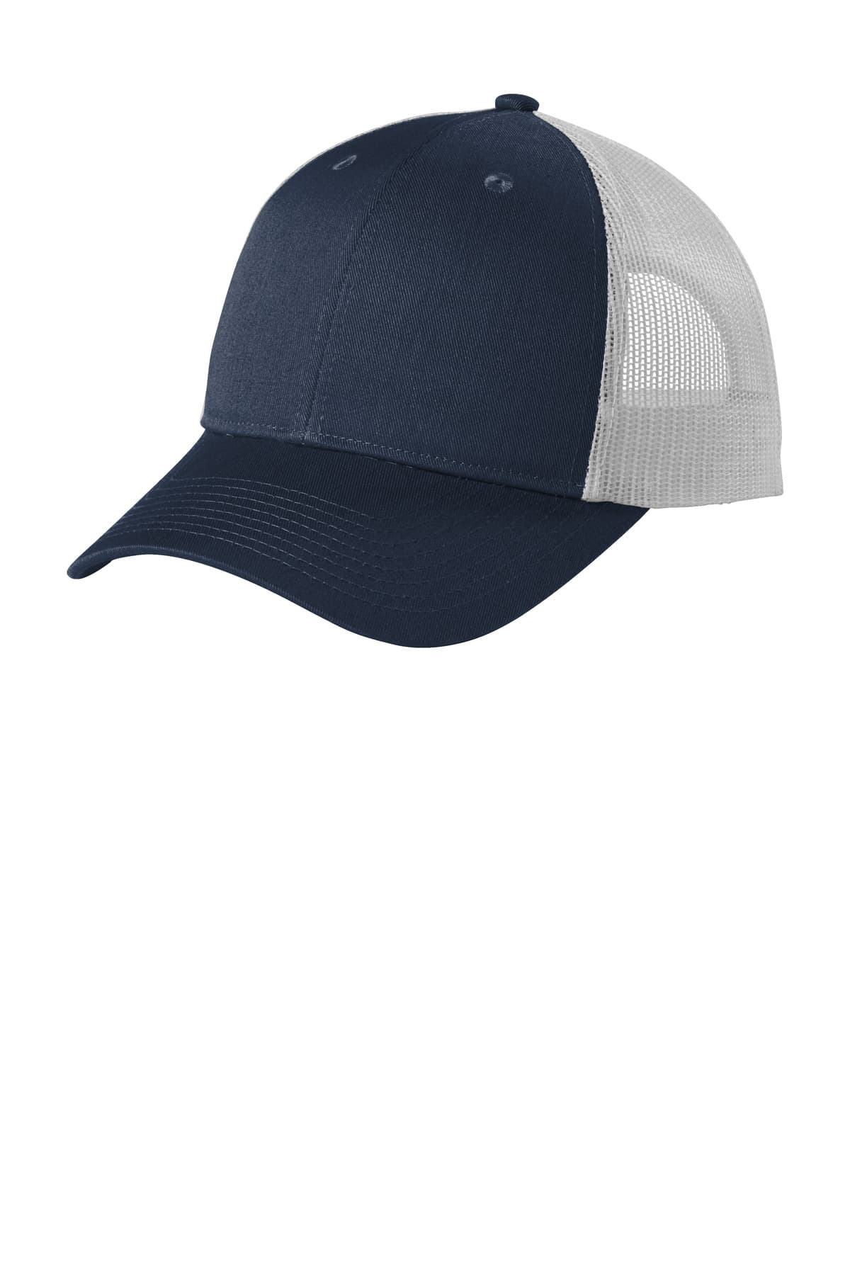 Port Authority Port Authority  Low-Profile Snapback Trucker Cap C402LP in Dress Blue Navy Heather/ Silver Mist