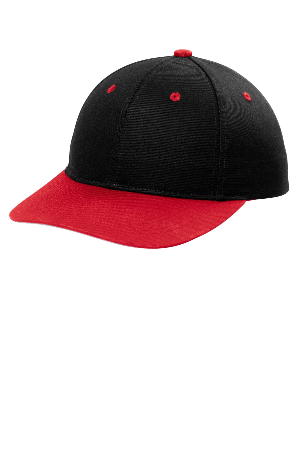 Port Authority Port Authority Snapback Cap C408 in Black/ True Red
