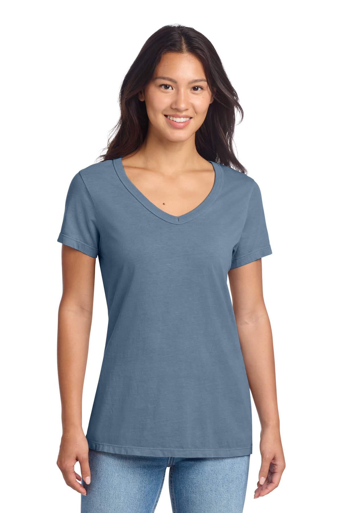 Port & Company Port & Co Women's Beach Wash Garment-Dyed V-Neck Tee LPC099V