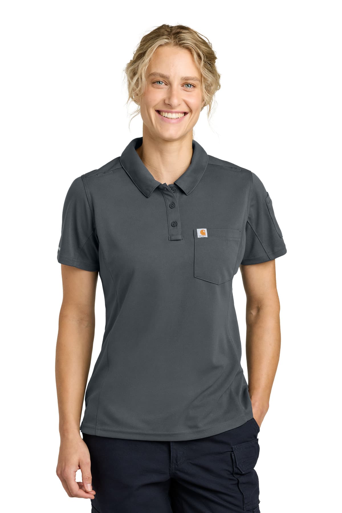Carhartt Carhartt Women's FLD & RSCU Polo CTC12119 in Pewter