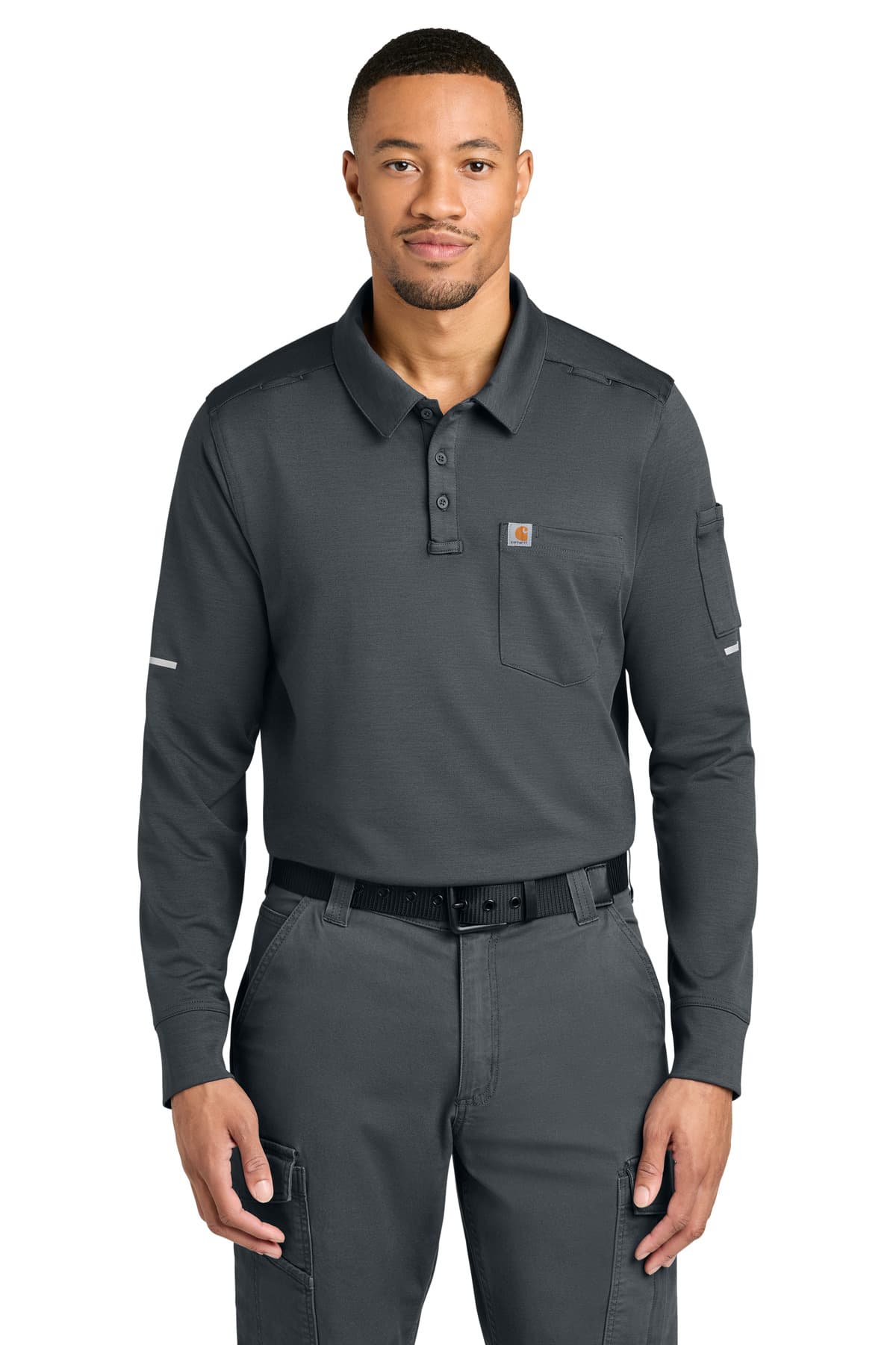 Carhartt Carhartt FLD & RSCU Long Sleeve Polo CTC16129 in Pewter