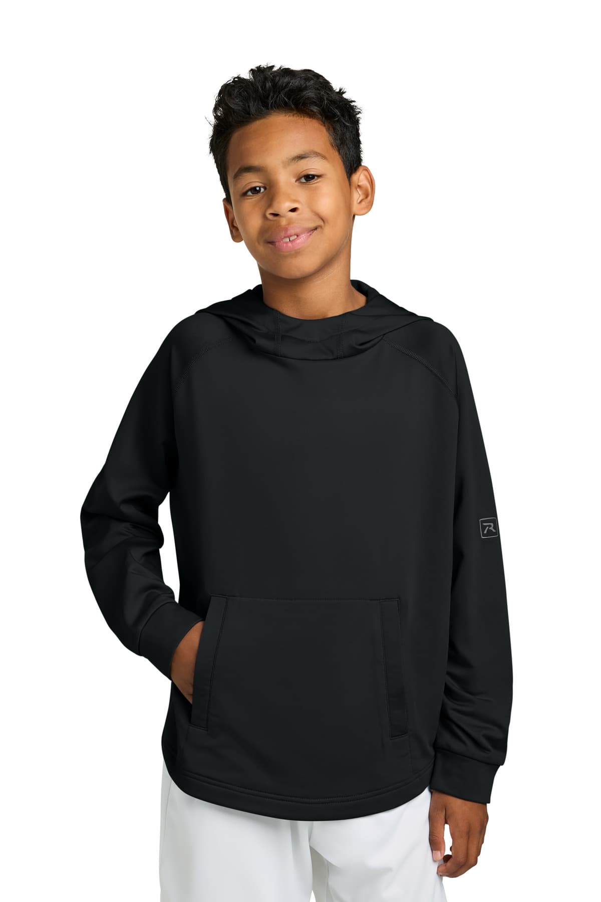 Richardson Richardson Youth Charge Performance Fleece Long Sleeve Hoodie RY7200LSH in Black