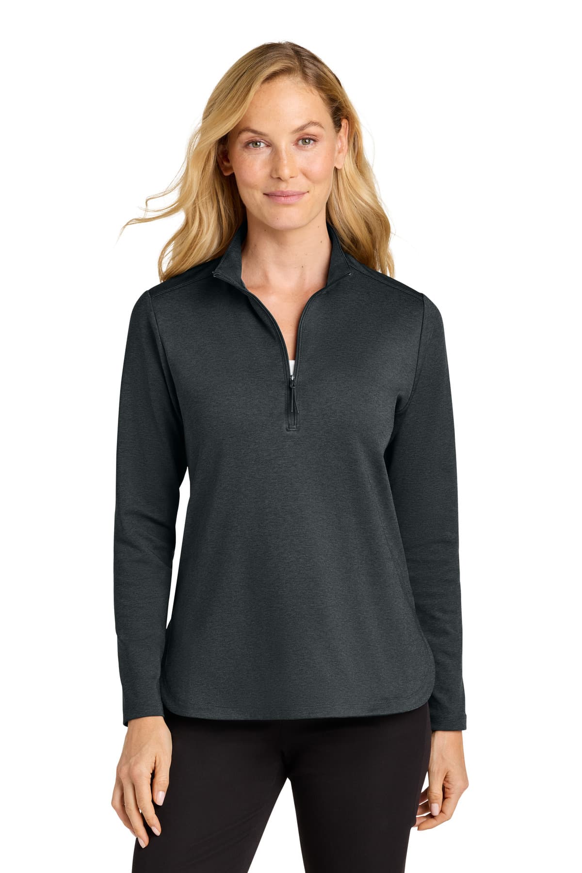 Port Authority Port Authority Women's C-FREE Double Knit 1/4-Zip LK880 in Grey Steel Heather
