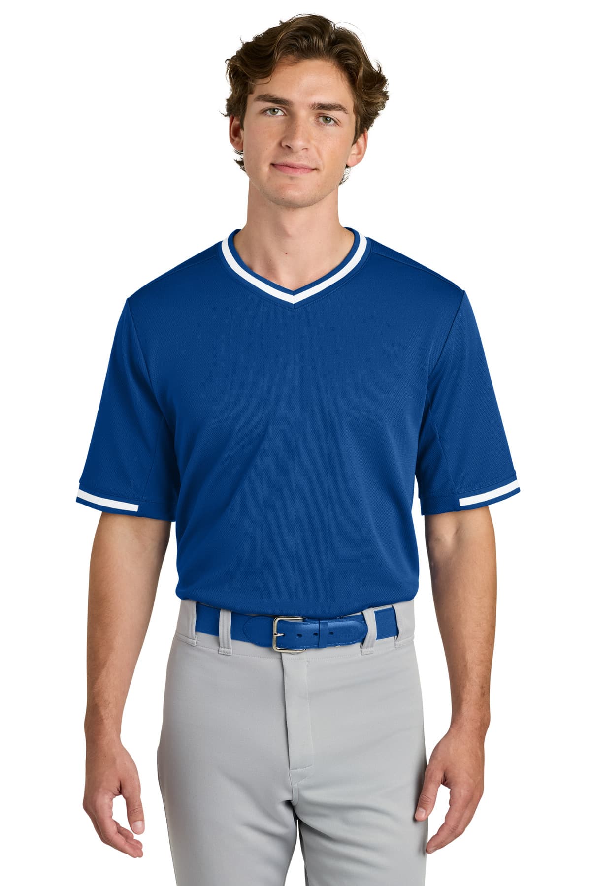 Sport-Tek Sport-Tek Tough Mesh V-Neck Baseball Jersey ST221