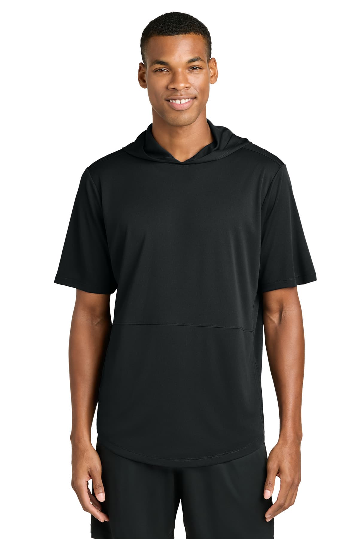 Sport-Tek Sport-Tek Club Short Sleeve Hoodie ST445 in Black