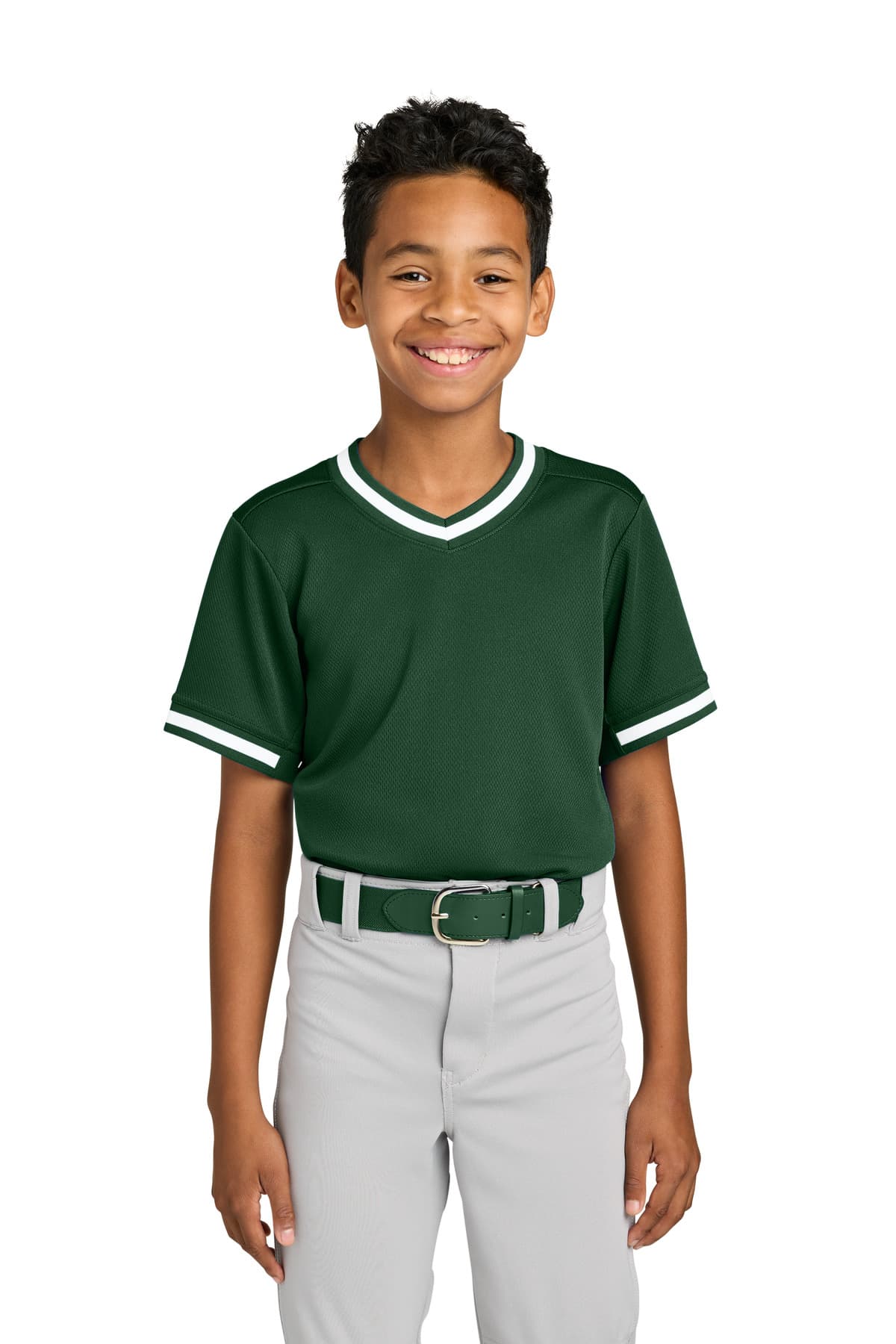 Sport-Tek Sport-Tek Youth Tough Mesh V-Neck Baseball Jersey YST221