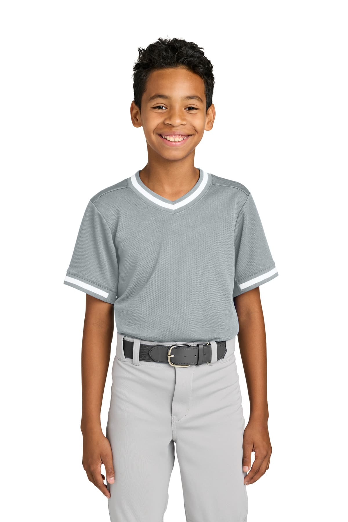 Sport-Tek Sport-Tek Youth Tough Mesh V-Neck Baseball Jersey YST221