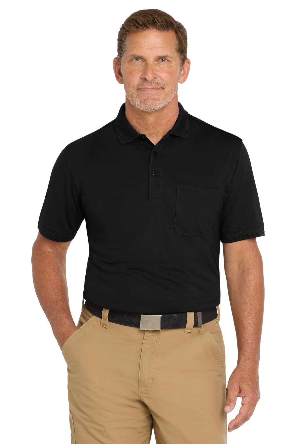 CornerStone CornerStone  Industrial Snag-Proof Pique Pocket Polo. CS4020P in Black