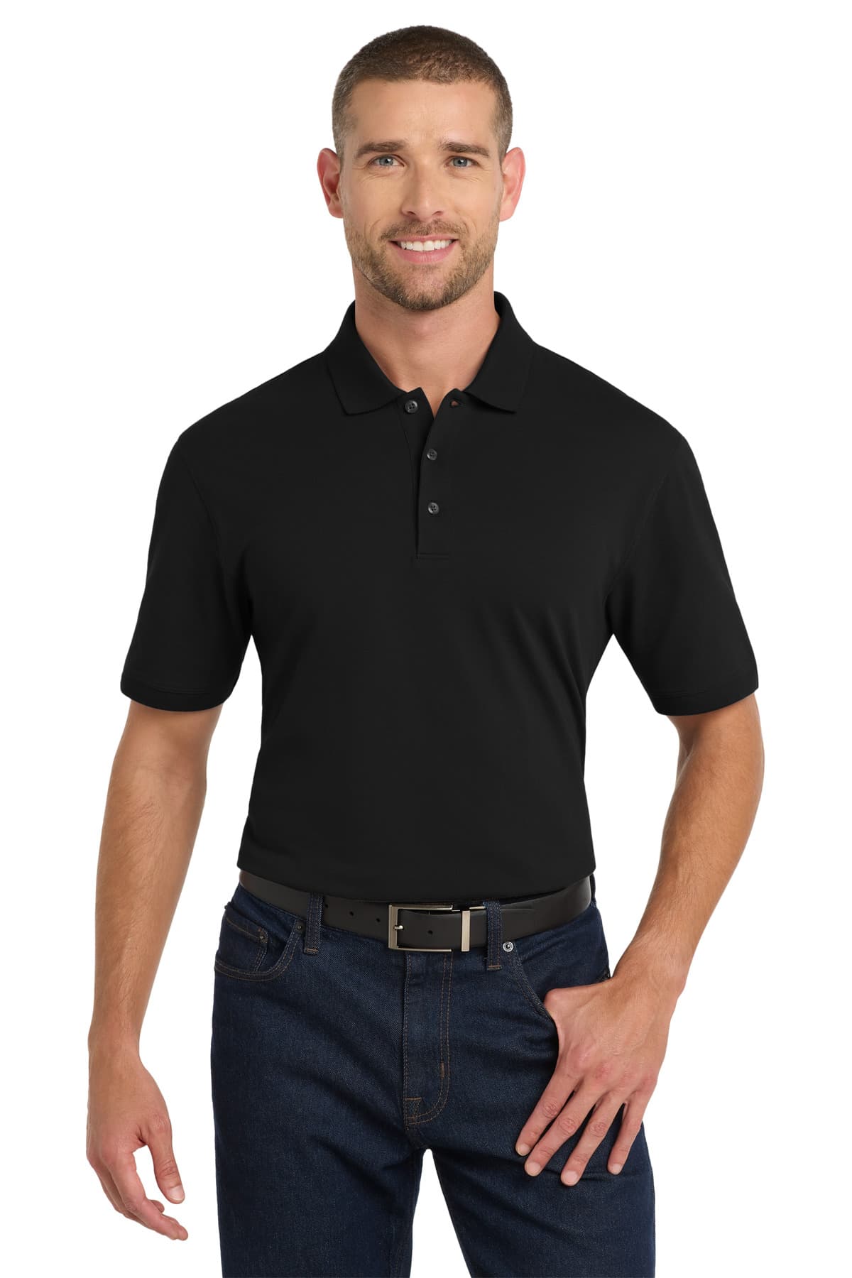 Port Authority Port Authority Tall EZCotton Polo TK8000 in Black