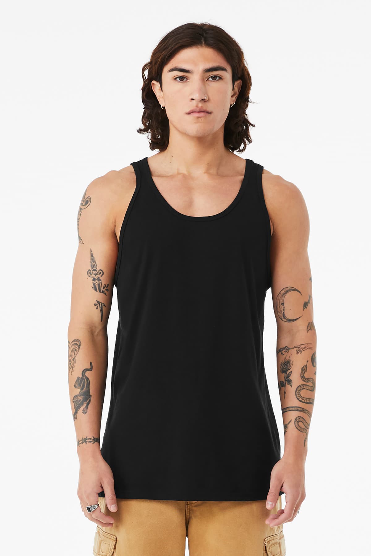 Bella + Canvas BELLA+CANVAS Unisex Heather CVC Tank BC3480CVC in Solid Black Blend