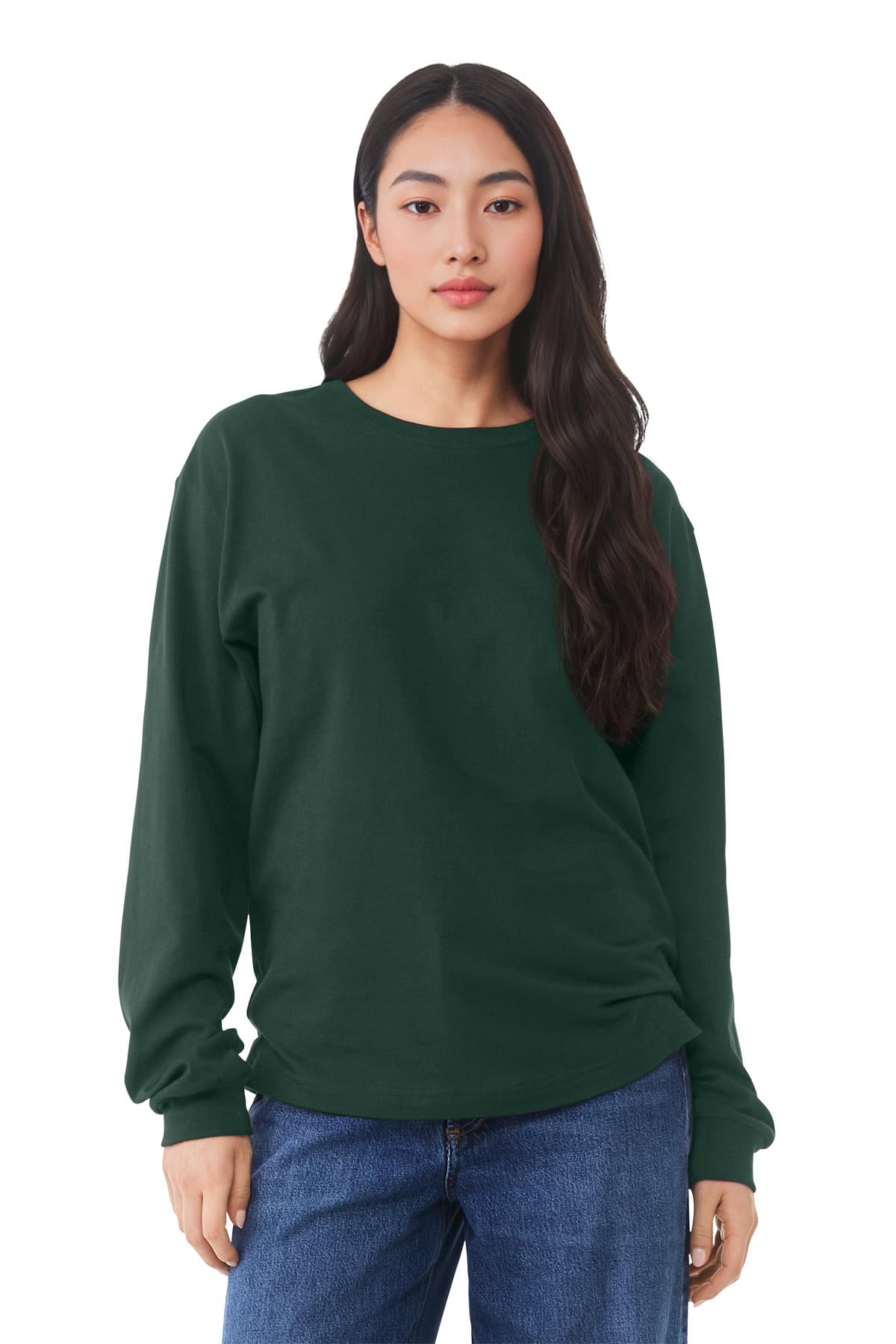 Bella + Canvas BELLA+CANVAS Unisex 6-Ounce Heavyweight Long Sleeve Tee BC3511 in Forest