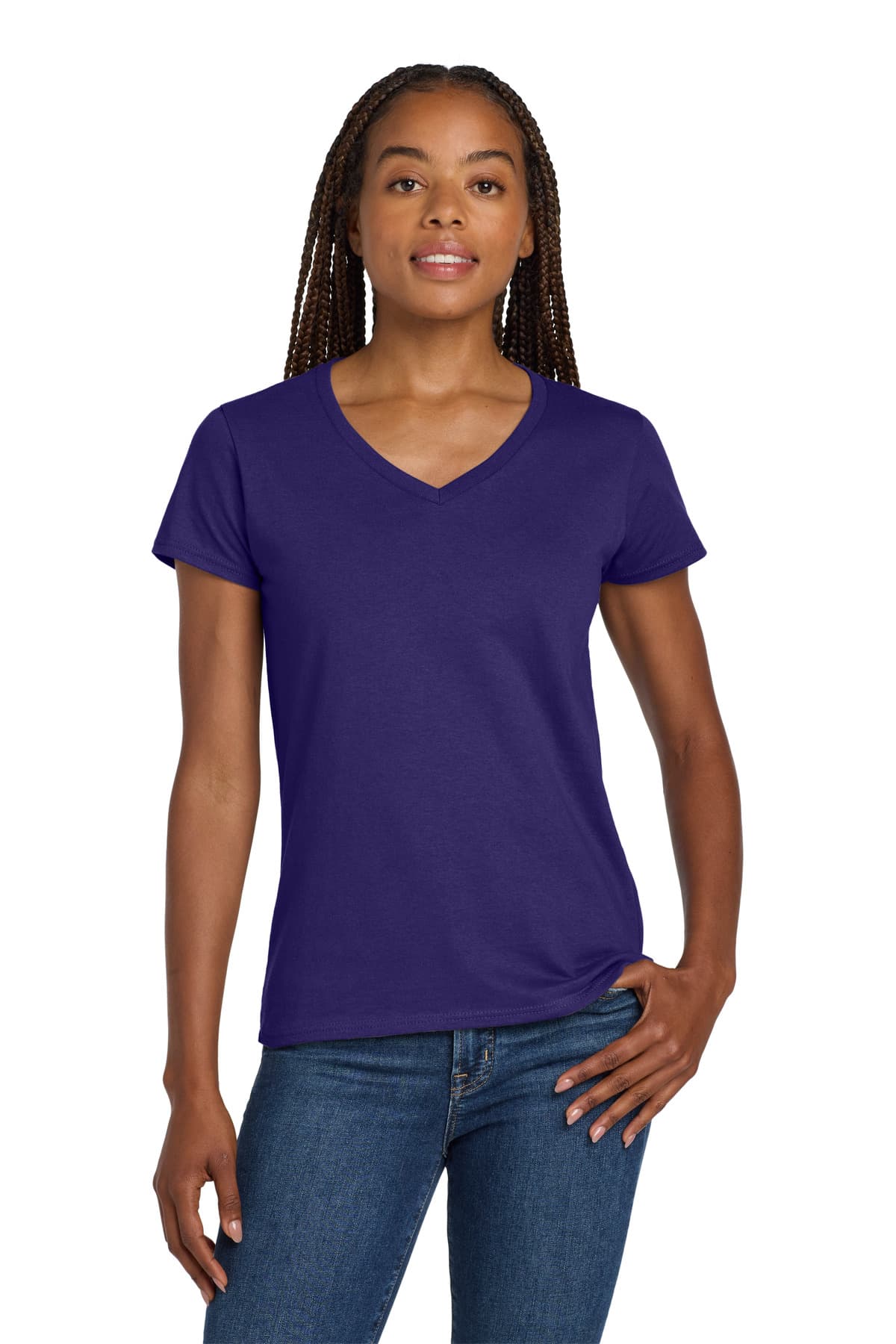 Gildan Gildan Women's Heavy Cotton 100% Cotton V-Neck T-Shirt. 5V00L