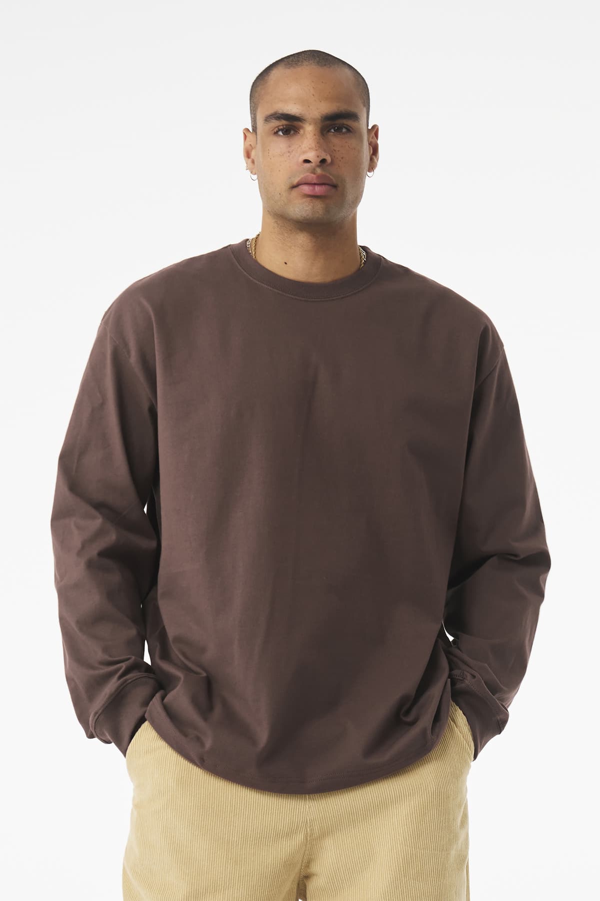 Bella + Canvas BELLA+CANVAS Unisex 7.5-Ounce Heavyweight Long Sleeve Tee BC4651 in Cocoa