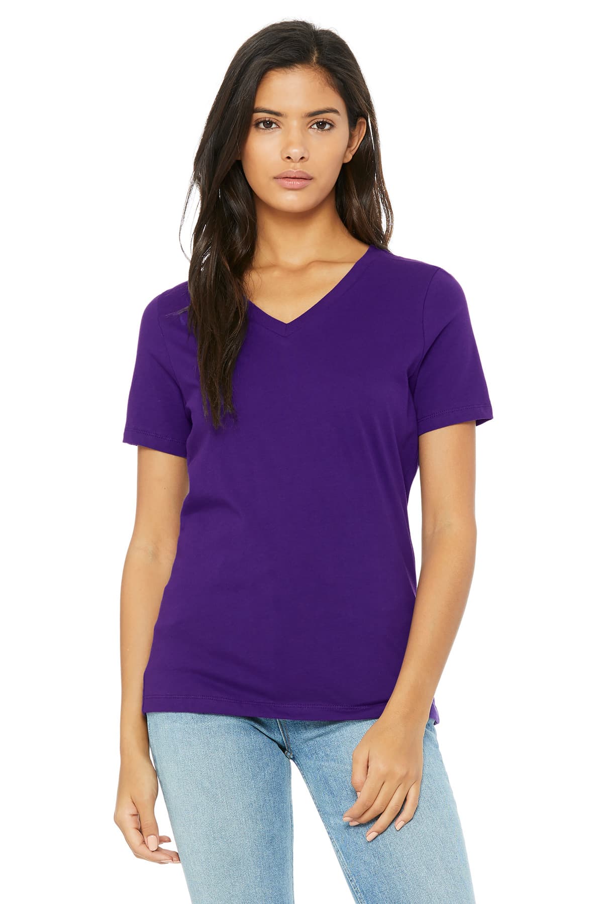 Bella + Canvas BELLA+CANVAS  Women's Relaxed Jersey Short Sleeve V-Neck Tee. BC6405