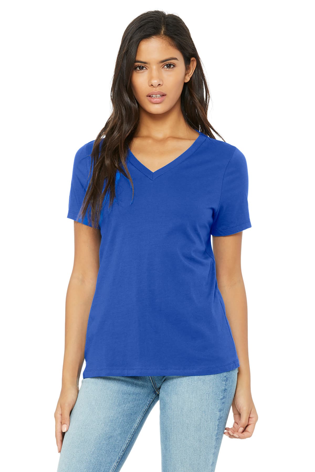Bella + Canvas BELLA+CANVAS  Women's Relaxed Jersey Short Sleeve V-Neck Tee. BC6405
