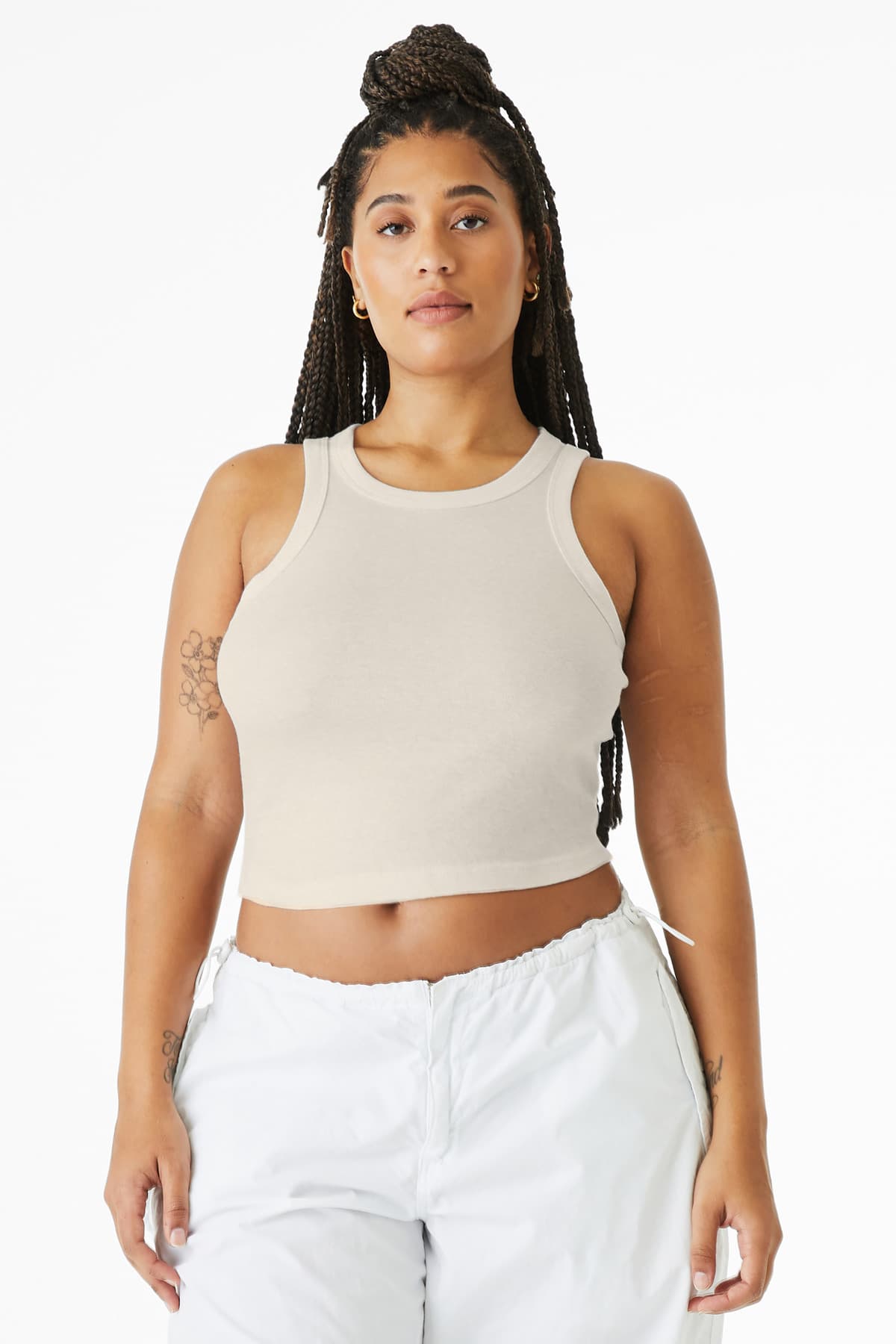 Bella + Canvas BELLA+CANVAS Women's Micro Rib Racer Tank BC1019 in Solid Natural Blend