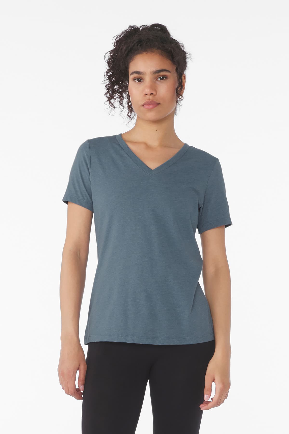 Bella + Canvas BELLA+CANVAS Women's Relaxed Heather CVC V-Neck Tee BC6405CVC
