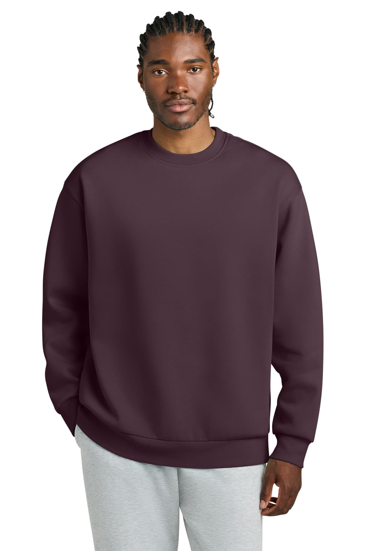 District District V.I.T. Heavyweight Fleece Crew DT6154 in Bordeaux