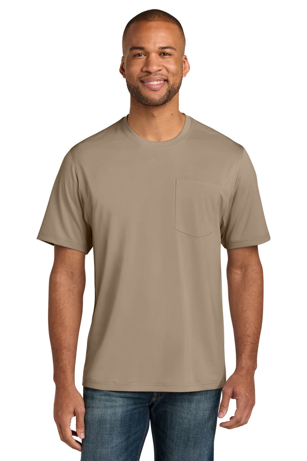CornerStone CornerStone Workwear Pro Short Sleeve Pocket Tee CS440P in Silver Tan