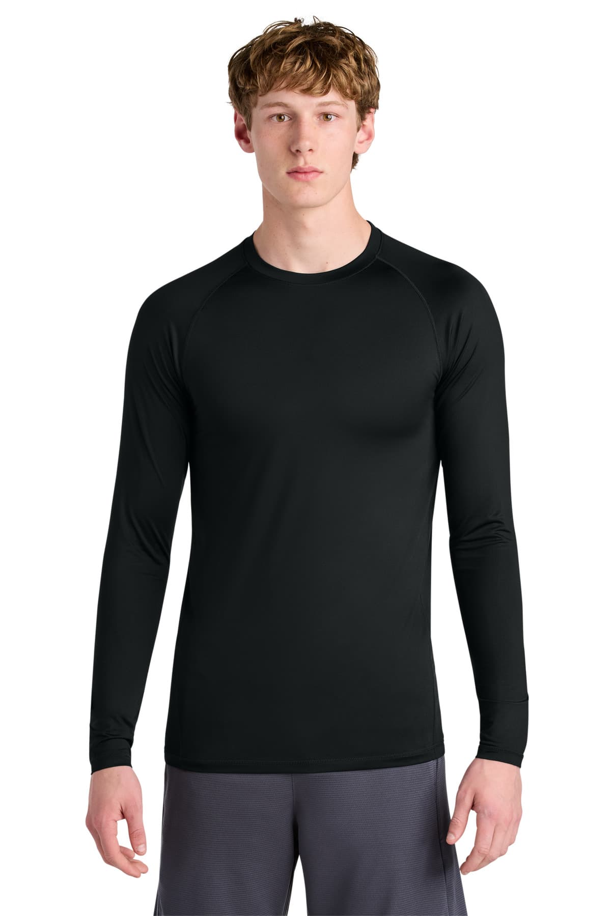 Sport-Tek Sport-Tek PosiCharge Compression Long Sleeve Tee ST120LS in Black