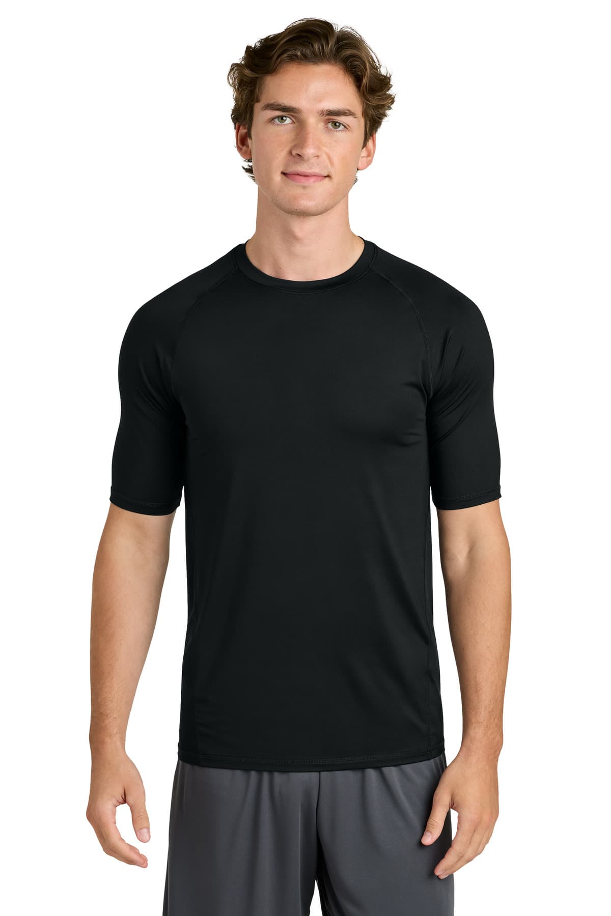 Sport-Tek Sport-Tek PosiCharge Compression 1/2-Sleeve Tee ST120 in Black