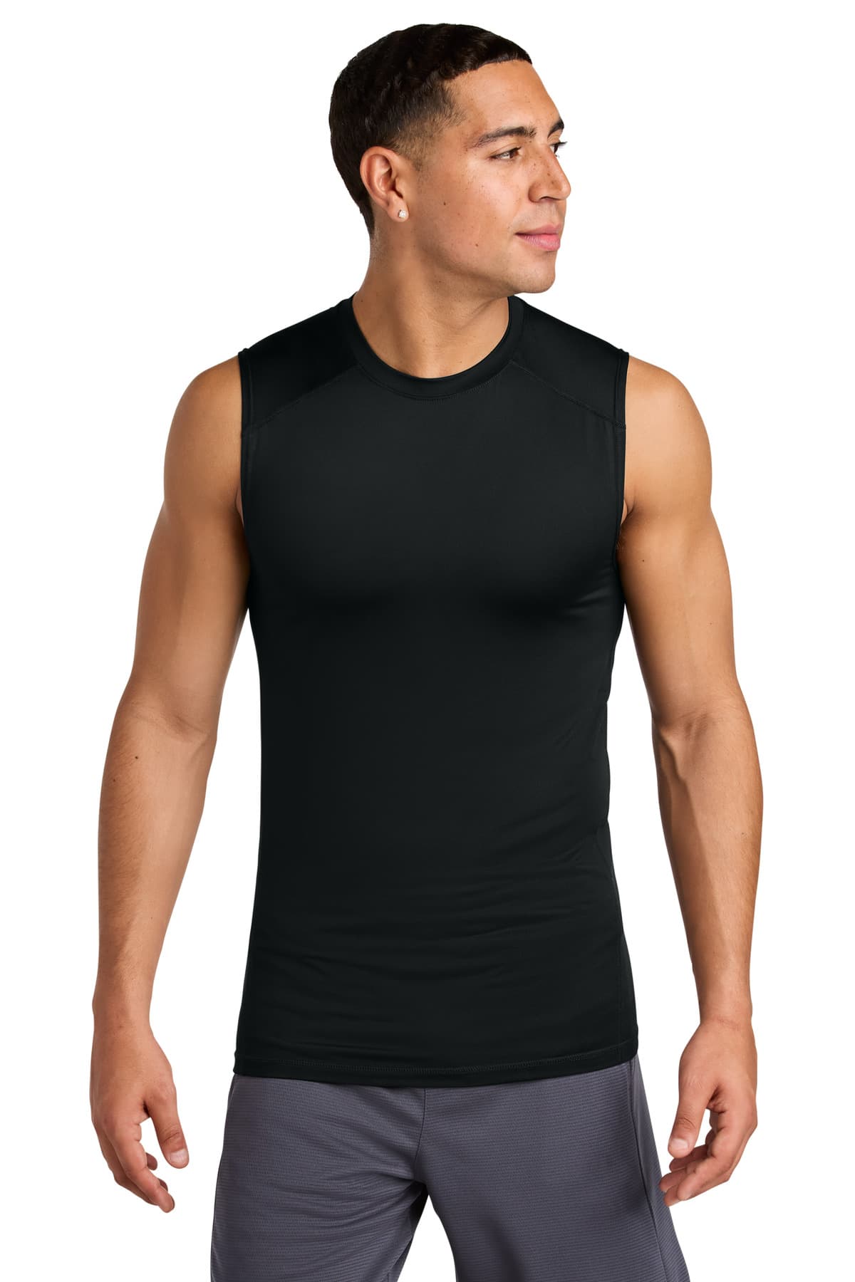 Sport-Tek Sport-Tek PosiCharge Compression Sleeveless Tee ST121SL in Black