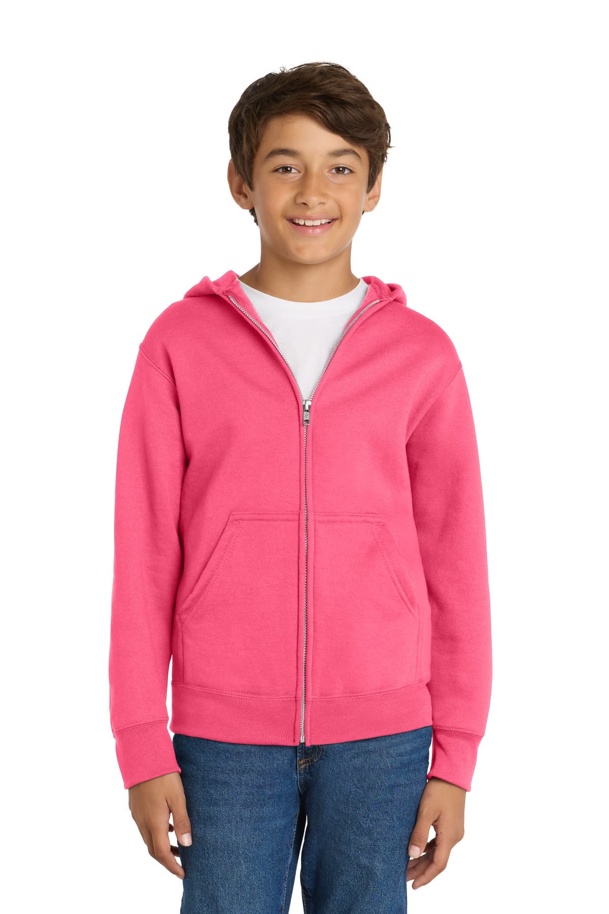 Port & Company Port & Co Youth Core Fleece Full-Zip Hooded Sweatshirt PC78YZH