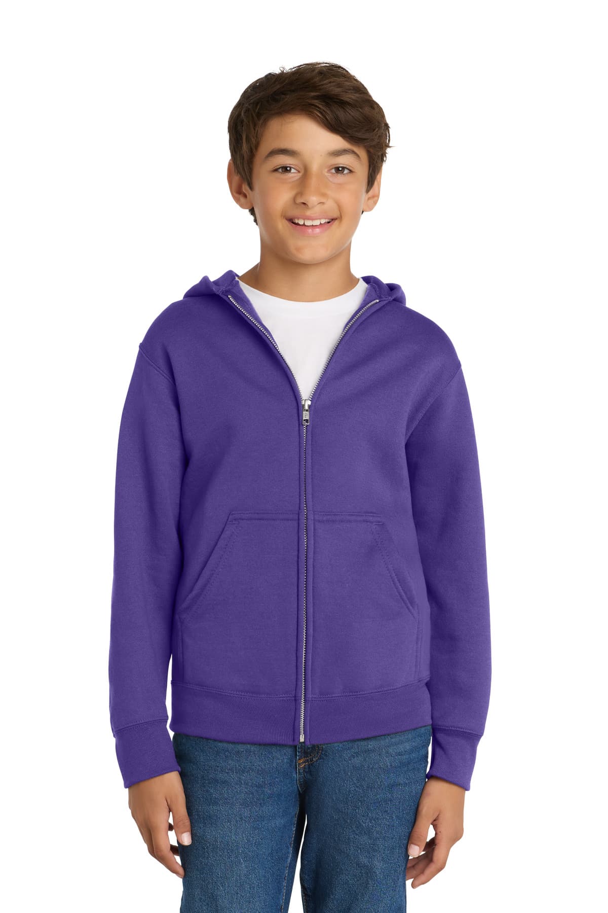 Port & Company Port & Co Youth Core Fleece Full-Zip Hooded Sweatshirt PC78YZH