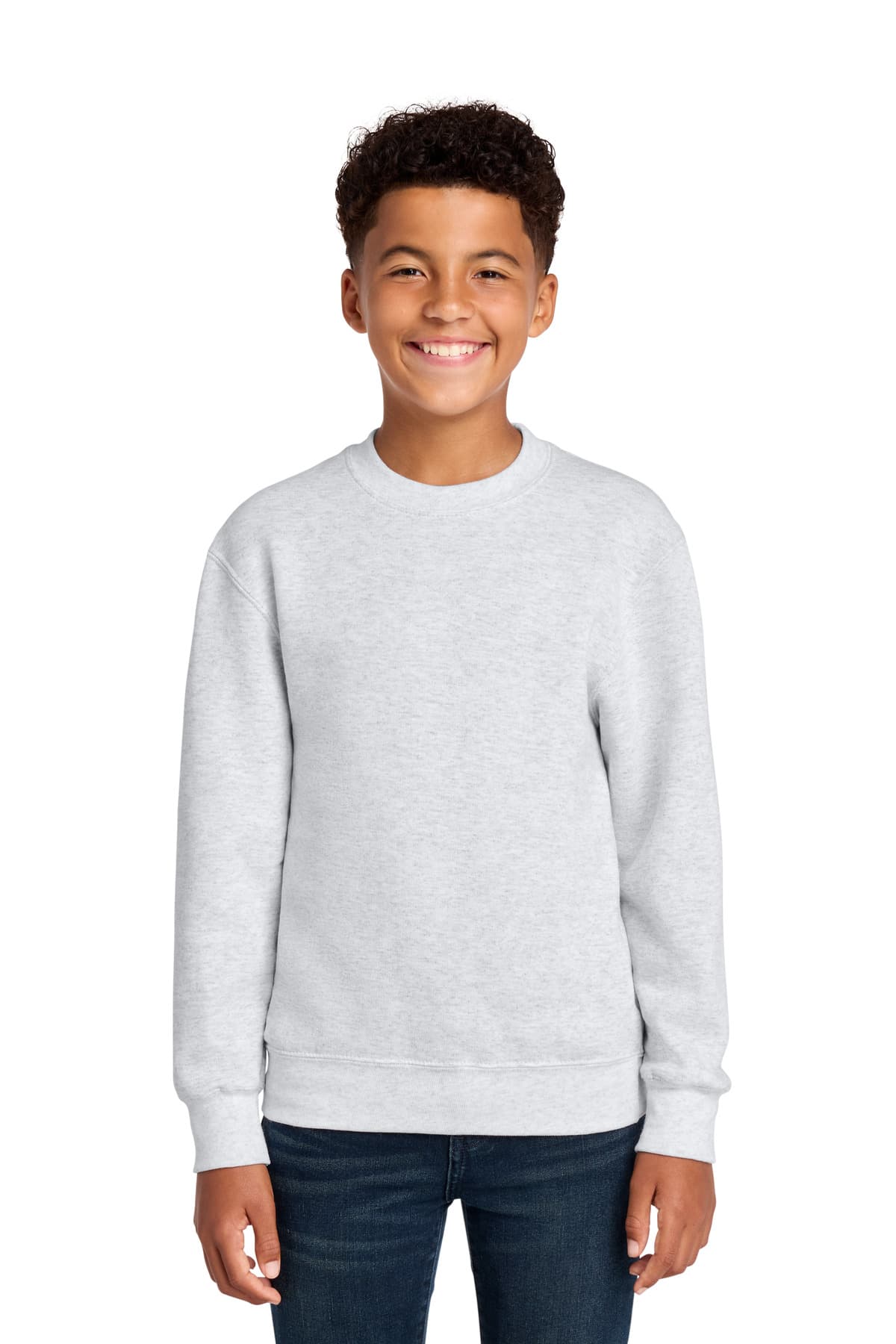 Port & Company Port & Co Youth Core Fleece Crewneck Sweatshirt PC78Y in Ash