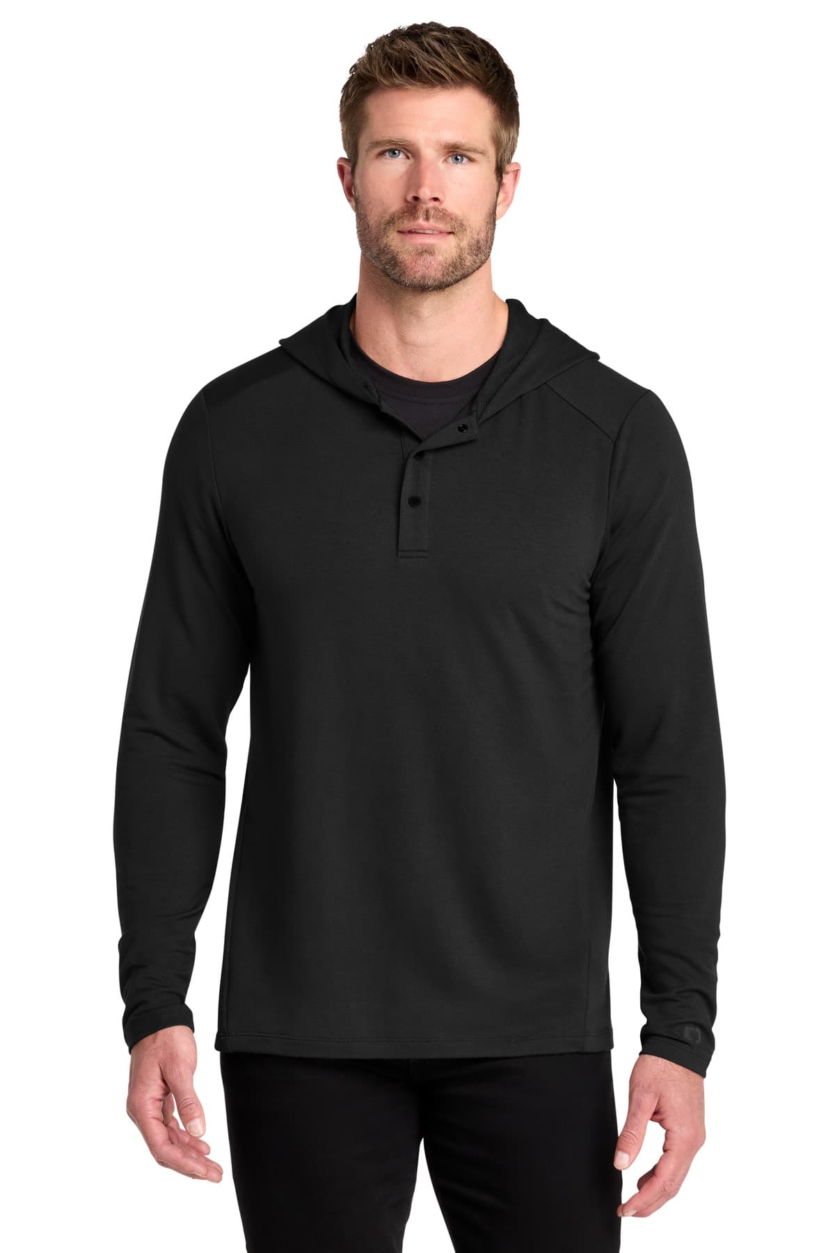 OGIO OGIO Luuma Flex Hooded Henley OG826 in Blacktop