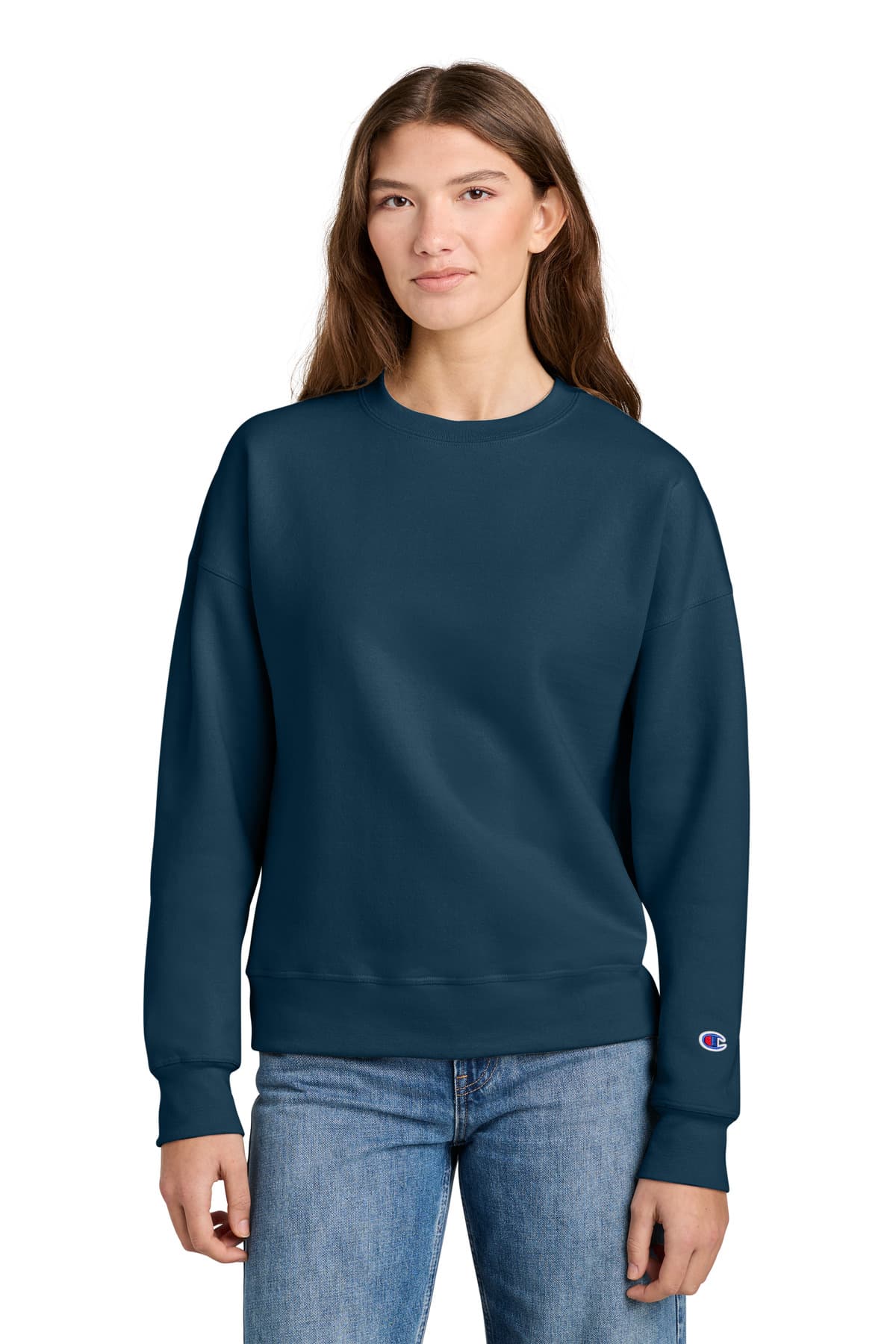 Champion Champion Women's Powerblend Crewneck Sweatshirt SL650 in Late Night Blue