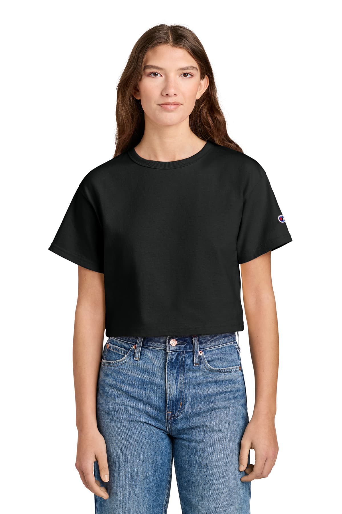 Champion Champion Women's Cropped Heritage Tee T453W in Black