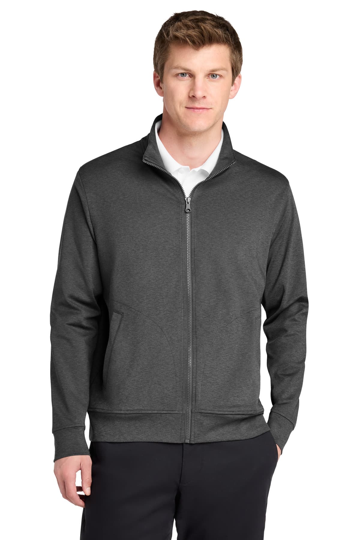 Port Authority Port Authority C-FREE Double Knit Full-Zip K881 in Grey Steel Heather