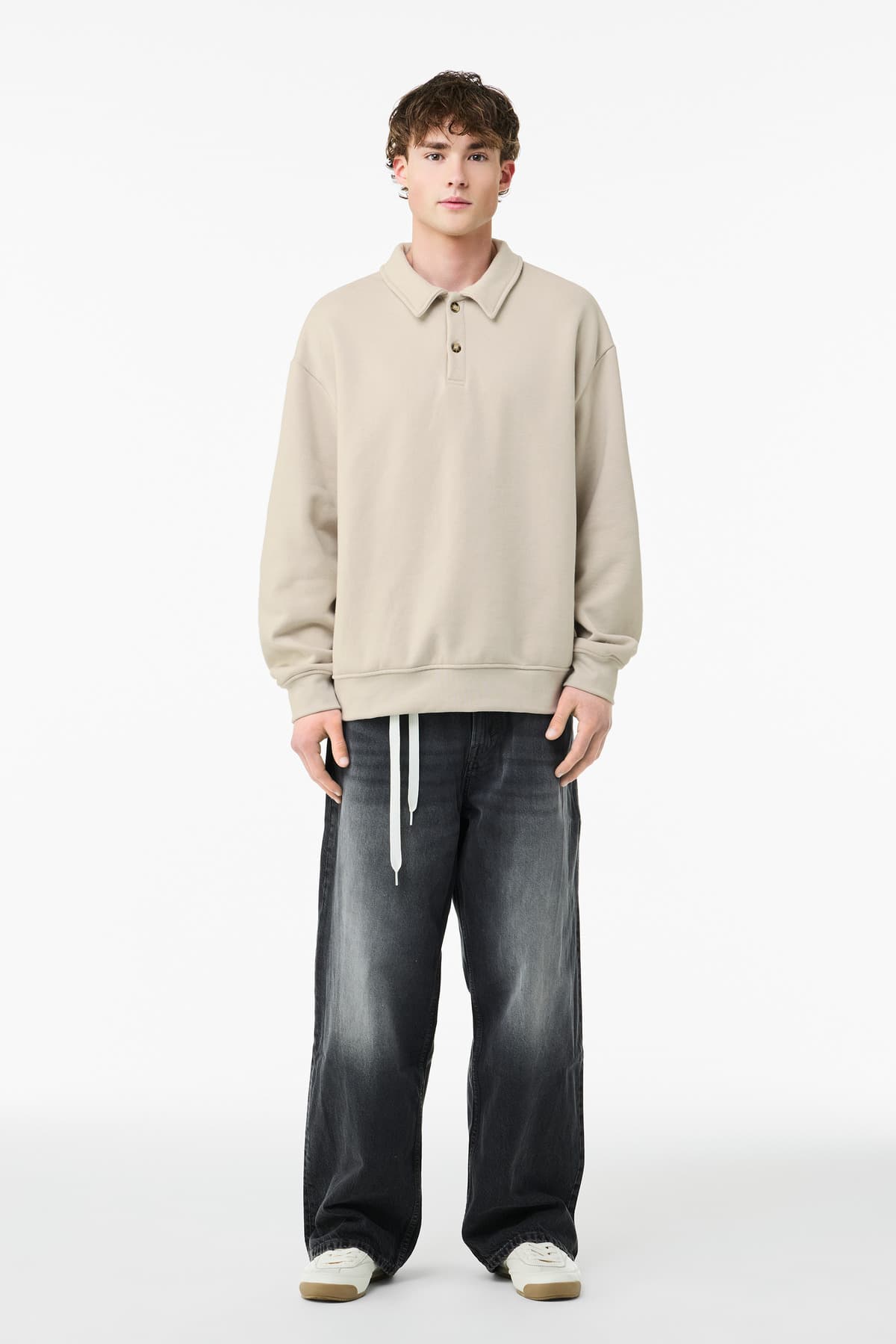 Bella + Canvas BELLA+CANVAS Unisex 10-Ounce Polo Sweatshirt BC4741 in Dust