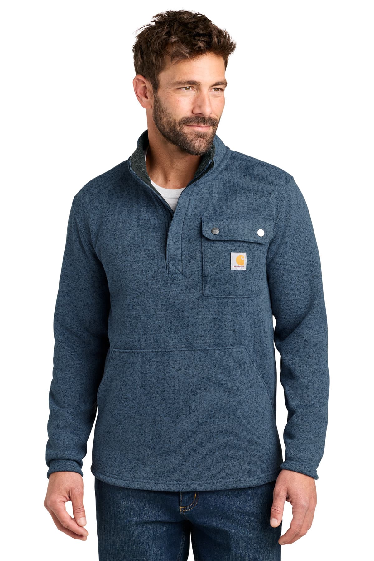 Carhartt Carhartt Midweight 1/4-Zip Sweater Fleece CT106378 in Faded Navy