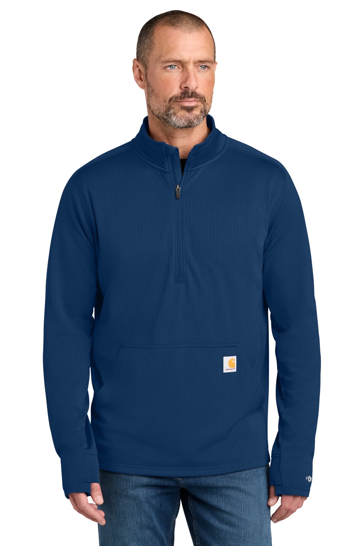 Carhartt Carhartt Force 1/2-Zip Grid Fleece CT107814 in Dark Cobalt Blue