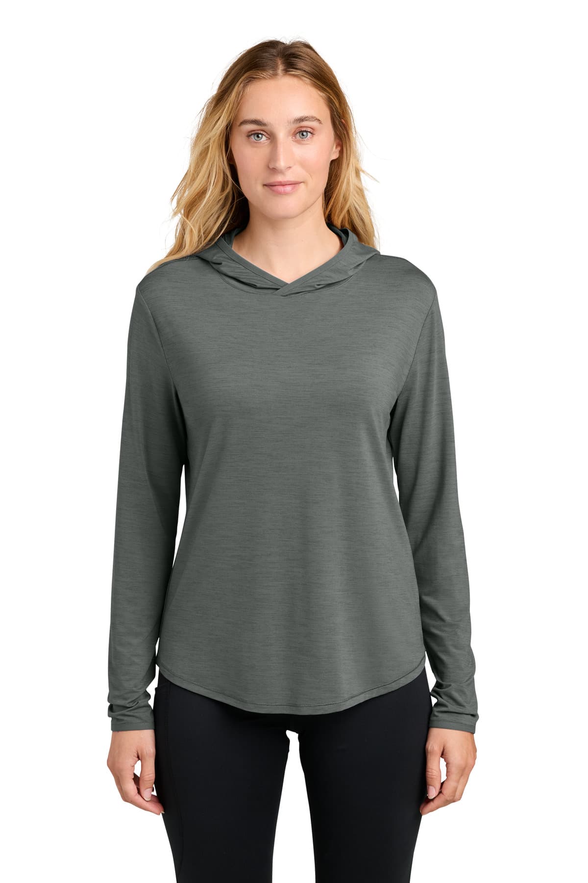 Sport-Tek Sport-Tek Women's Versa Long Sleeve Pullover Hoodie LST492 in Shadow Grey
