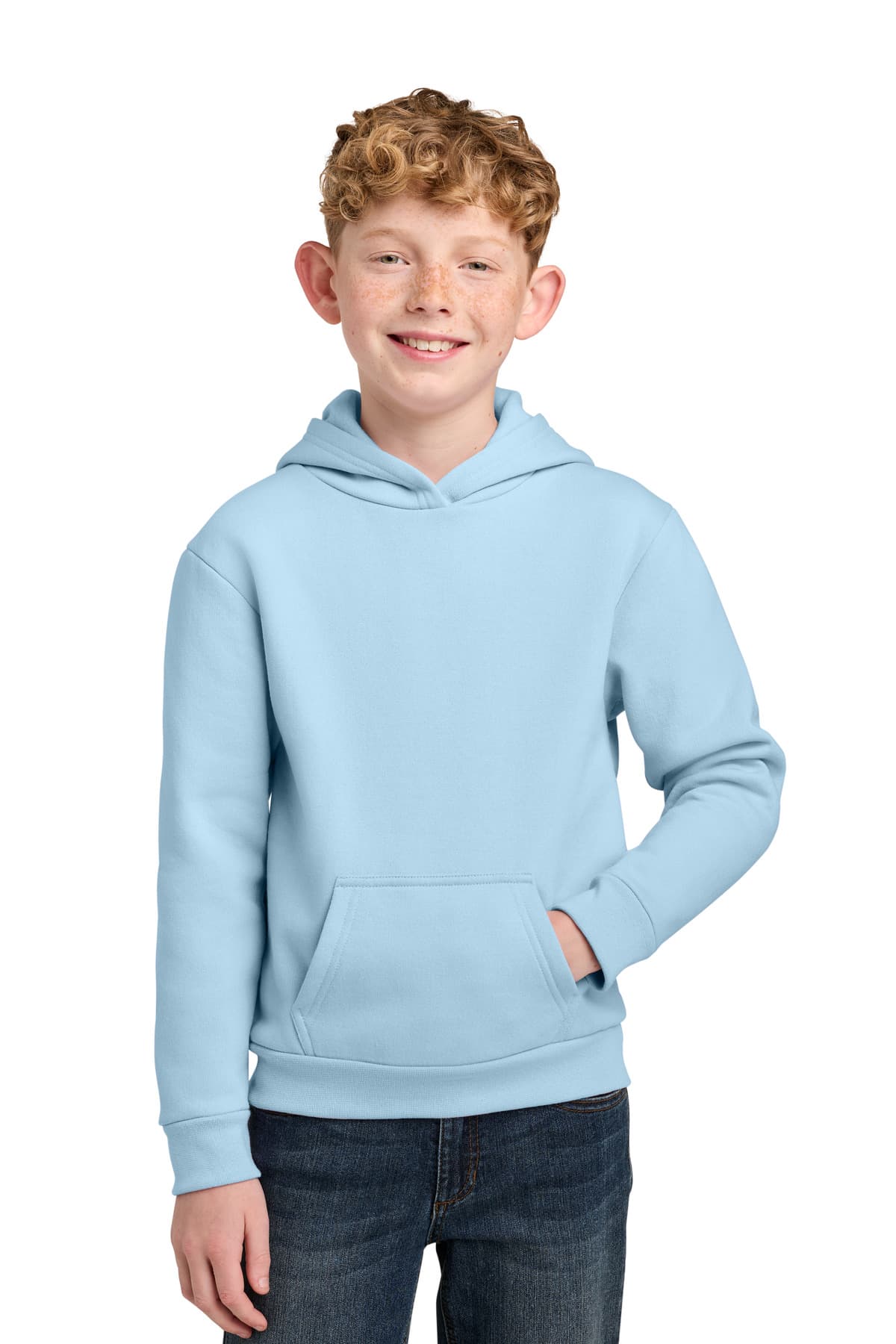 Port & Company Port & Co Youth Easy Fleece Pullover Hooded Sweatshirt PC68YH in Ice Blue