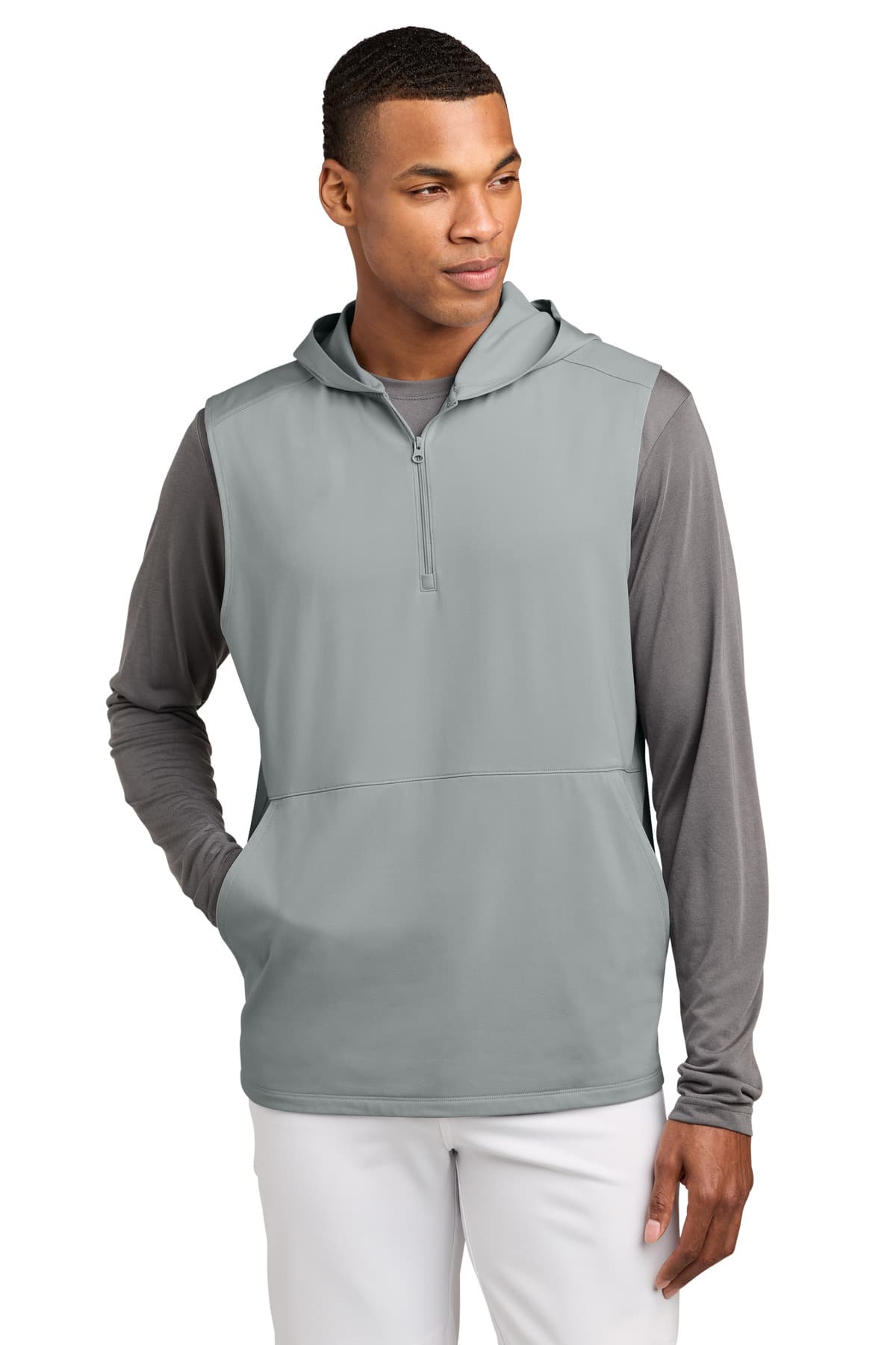 Sport-Tek Sport-Tek Sport-Wick Stretch Sleeveless Hooded 1/4-Zip ST858