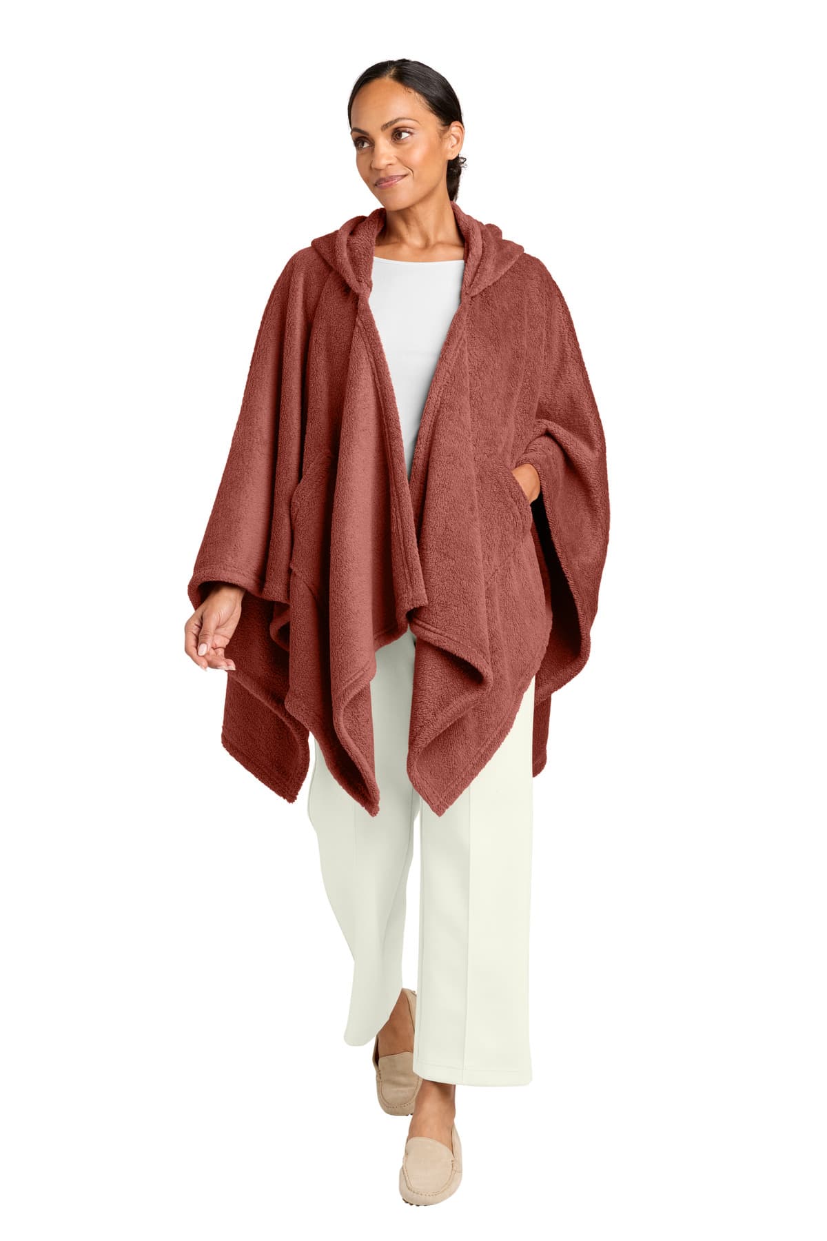 Port Authority Port Authority Dream Plush Open Hoodie BP44 in Canyon Clay