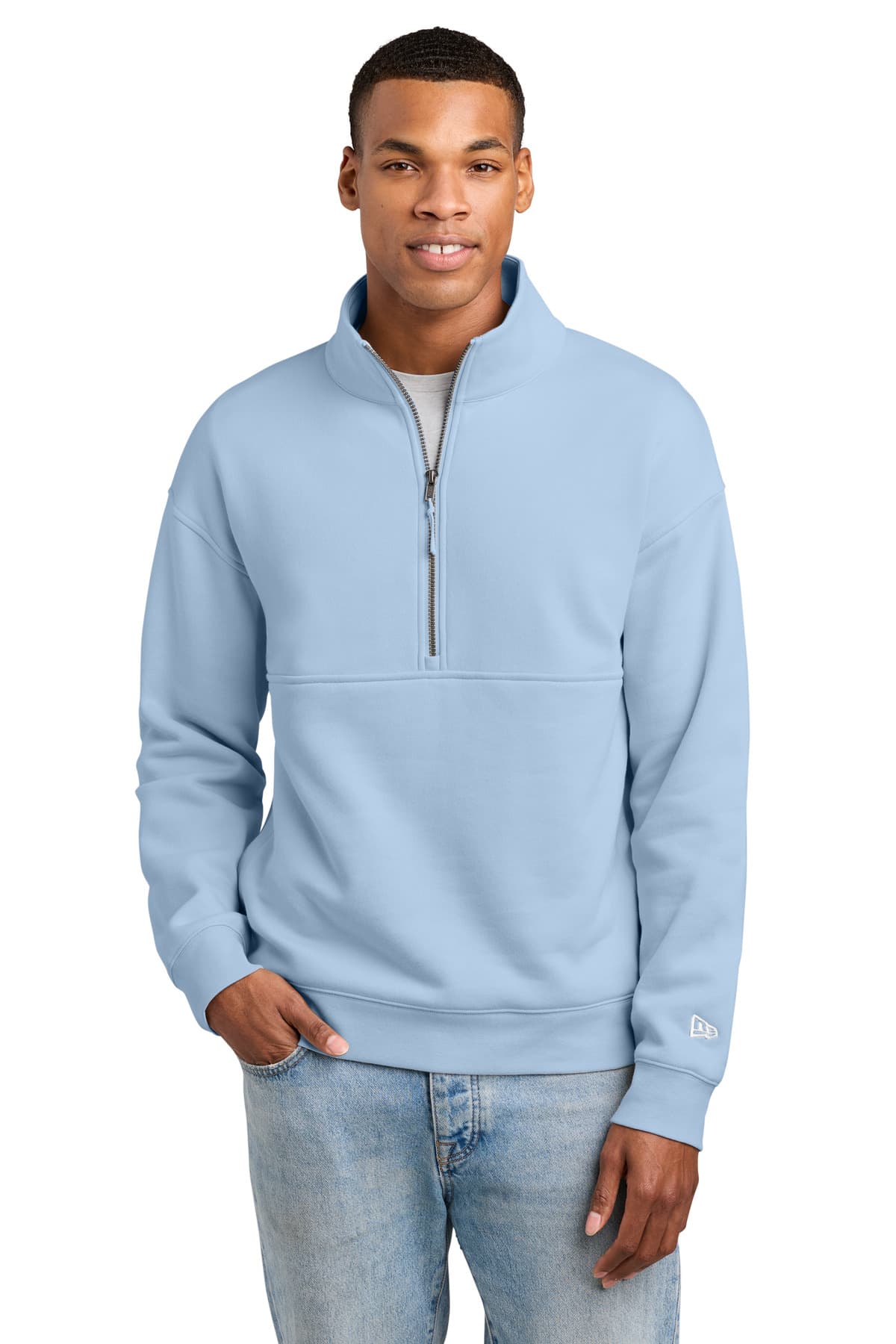 New Era New Era Heritage Fleece 1/2-Zip NEA528 in Cloud Blue