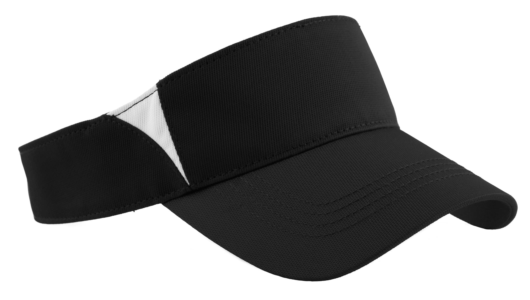 Sport-Tek Sport-Tek Dry Zone Colorblock Visor.  STC13 in Black/ White