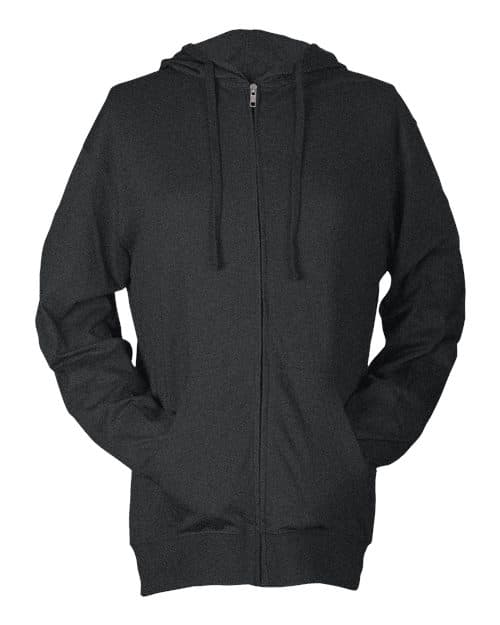 Tultex Unisex Beach Full-Zip Hooded Long Sleeve T-Shirt