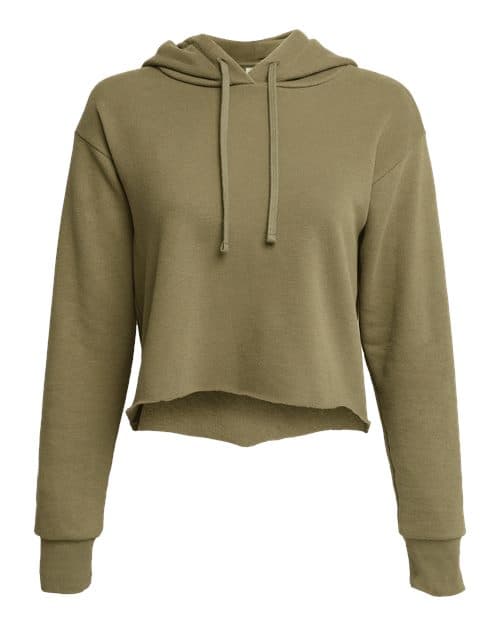 Next Level Women's Laguna Sueded Raw Edge Crop Hoodie Sweatshirt